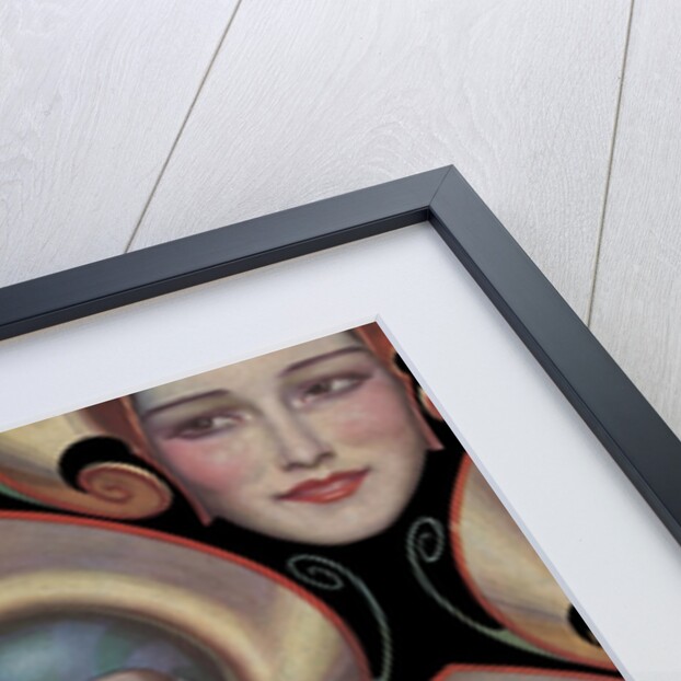 Magazine Illustration of Female Masks by W.T. Benda