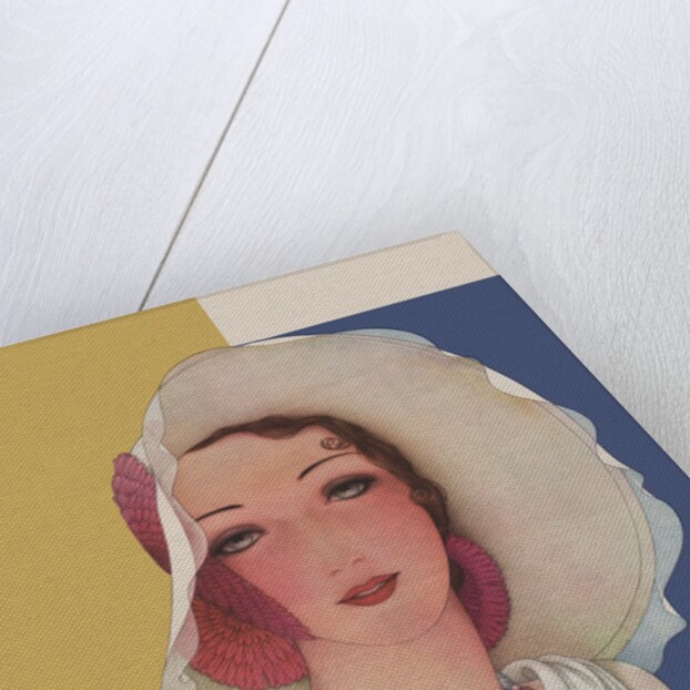 Magazine Illustration of Woman Wearing Hat by Dynevor Rhys