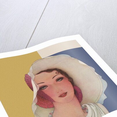 Magazine Illustration of Woman Wearing Hat by Dynevor Rhys