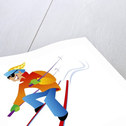 Freestyle Downhill Skiier by Anonymous