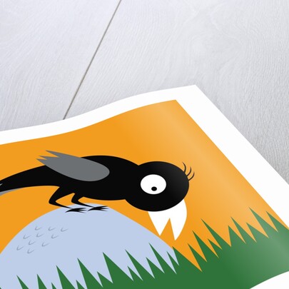 Crow on a rock by Anonymous