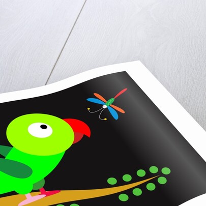 Parrot and dragonfly by Anonymous