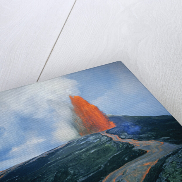 Lava fountain in Pu'u O'o Vent on Kilauea Volcano by Anonymous