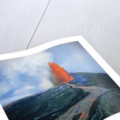 Lava fountain in Pu'u O'o Vent on Kilauea Volcano by Anonymous