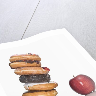 Stack of Donuts and One Apple by Anonymous
