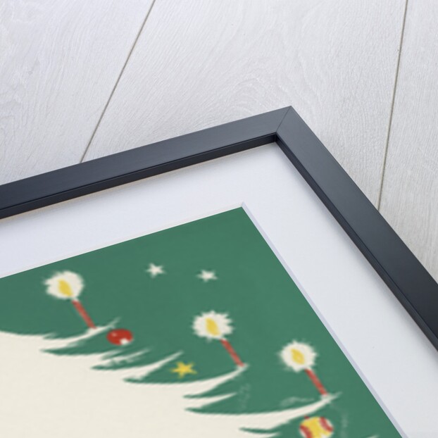 Greeting Card with Santa Claus and Christmas Tree by Anonymous