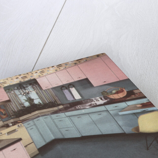 Illustration of Pink and Blue Kitchen by Anonymous