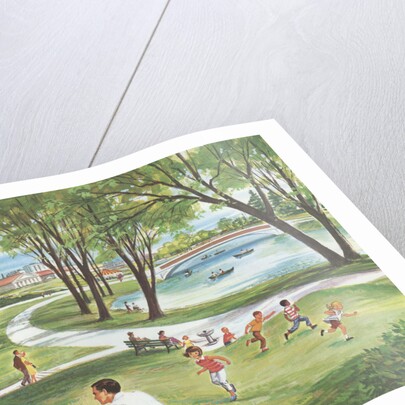 Illustration of Family Having Picnic in Park by Anonymous