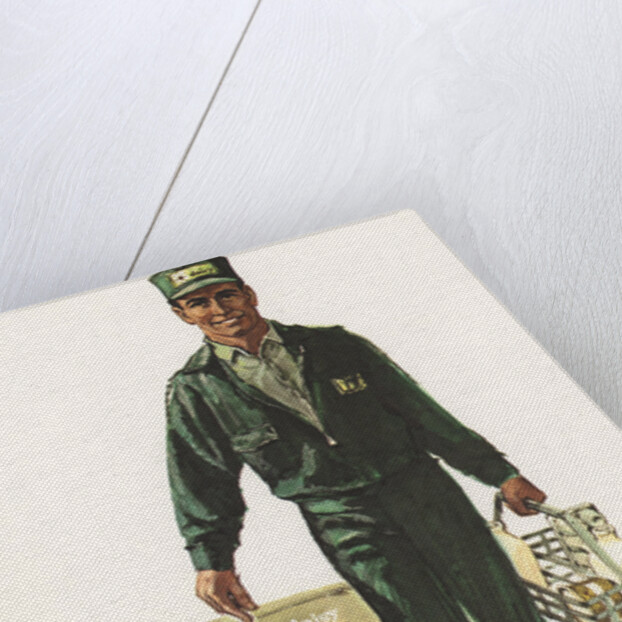 Illustration of Milkman Delivering Milk by Anonymous