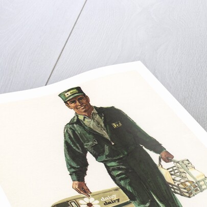 Illustration of Milkman Delivering Milk by Anonymous