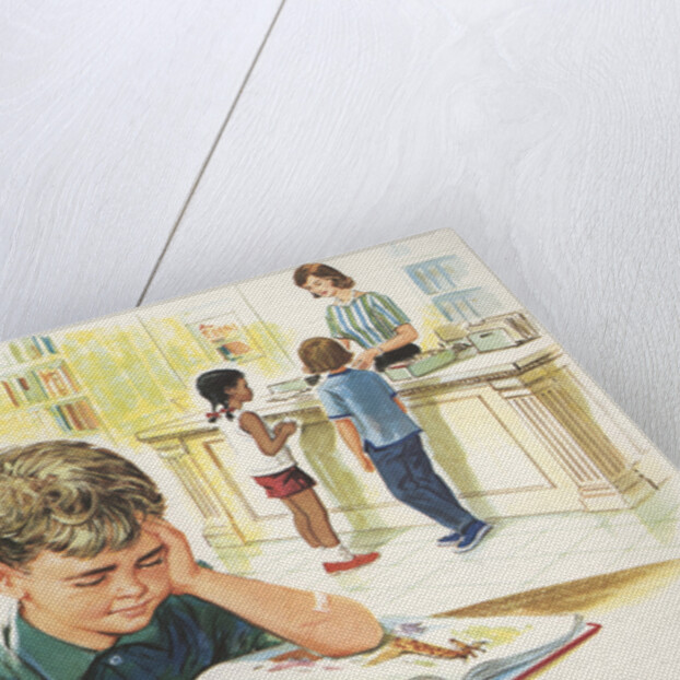 Illustration of Children at Library by Anonymous