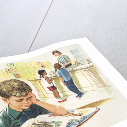 Illustration of Children at Library by Anonymous