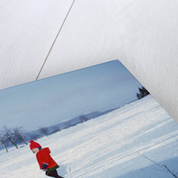 Germany - Bielefeld - 1960's child plays in snow by Anonymous