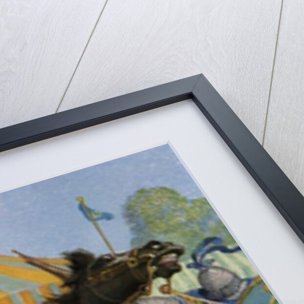 Illustration of Sir Mador Jousting with an Opponent by N.C. Wyeth