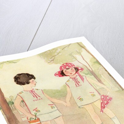 Illustration of Boy and Girl in Park by Helen Grant