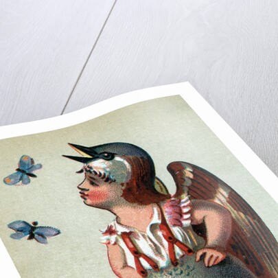 Illustration of Child Dressed in Sparrow Costume by Anonymous