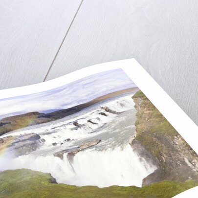 Rainbow over Gulfoss Waterfall by Anonymous
