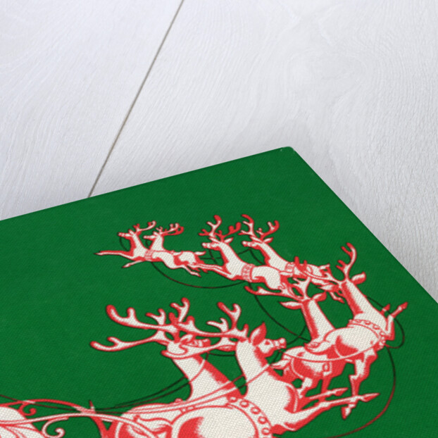 Illustration of Santa's Sled Pulled by Reindeer