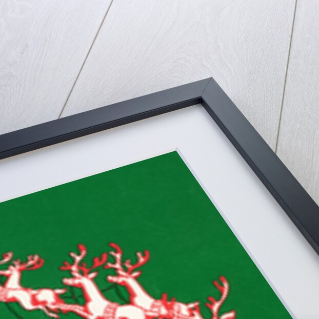 Illustration of Santa's Sled Pulled by Reindeer
