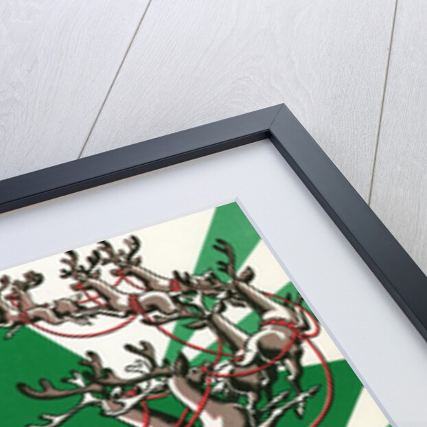 Illustration of Santa's Sled Pulled by Reindeer