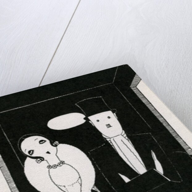 Illustration of Couple Sitting Inside Carriage by Anne Harriet Fish