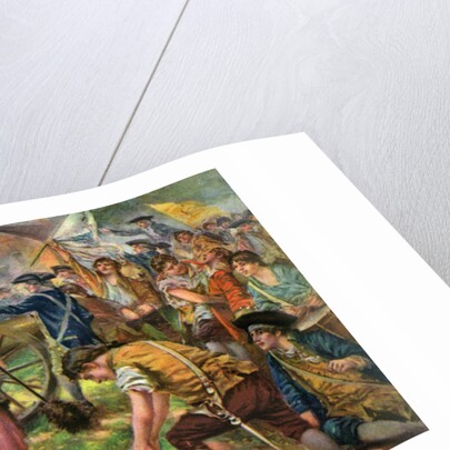 Illustration of Molly Pitcher Lighting Cannon at Battle of Monmouth by Anonymous