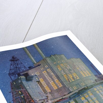 Illustration of Gould Street Gas and Electric Power Station by Robert McGill Mackall