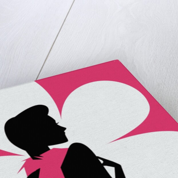 Woman with a pink scarf by Anonymous