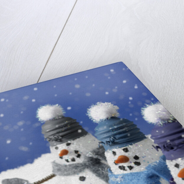 Snowmen in a Row by Anonymous