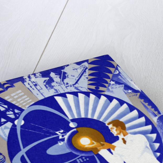 Soviet Poster Celebrating Atom by Anonymous