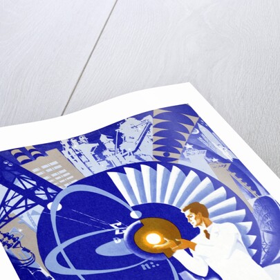 Soviet Poster Celebrating Atom by Anonymous