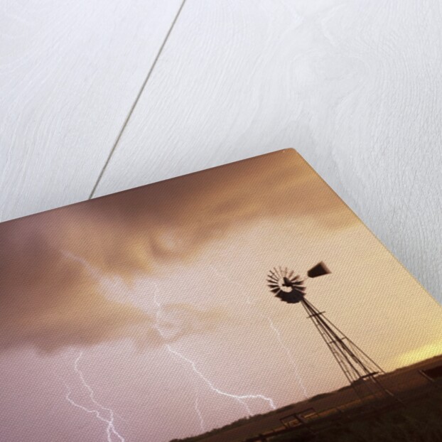 Lightning Striking Amid Farmland by Anonymous