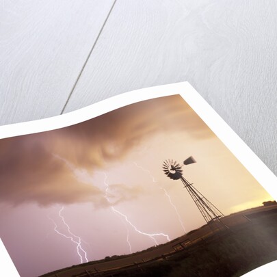 Lightning Striking Amid Farmland by Anonymous