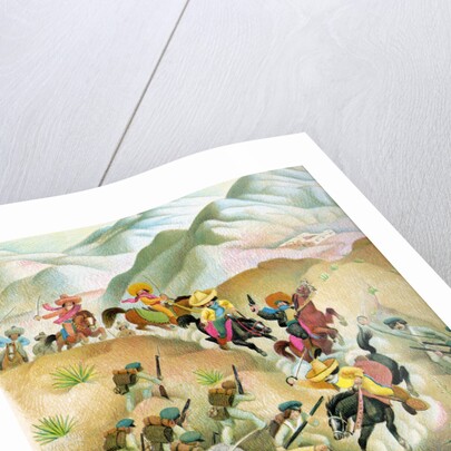 Illustration of battle during Mexican-American War by C.H. DeWitt