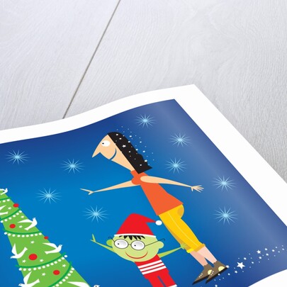 A Mother and Son at the Christmas Tree by Anonymous