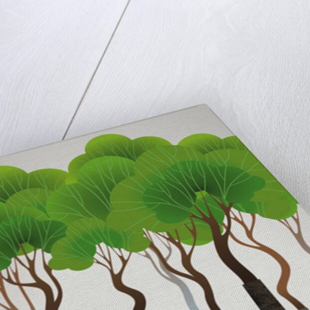 Trees rising from smokestacks by Anonymous