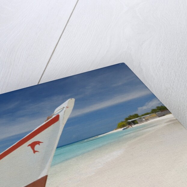 Fishing boat on beach in Los Roques Archipelago National Park by Anonymous