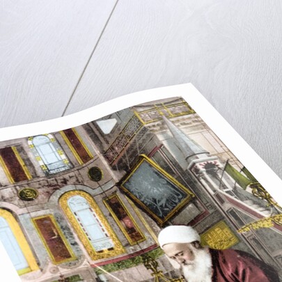 Man reading Koran in Hagia Sofia by Anonymous