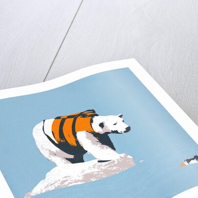 Polar bear in a life jacket by Anonymous