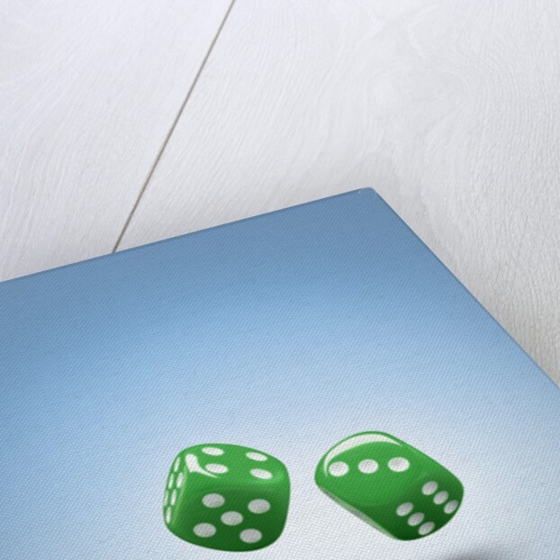 Green dice by Anonymous