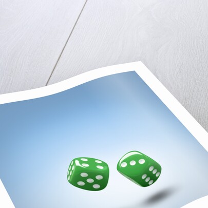 Green dice by Anonymous