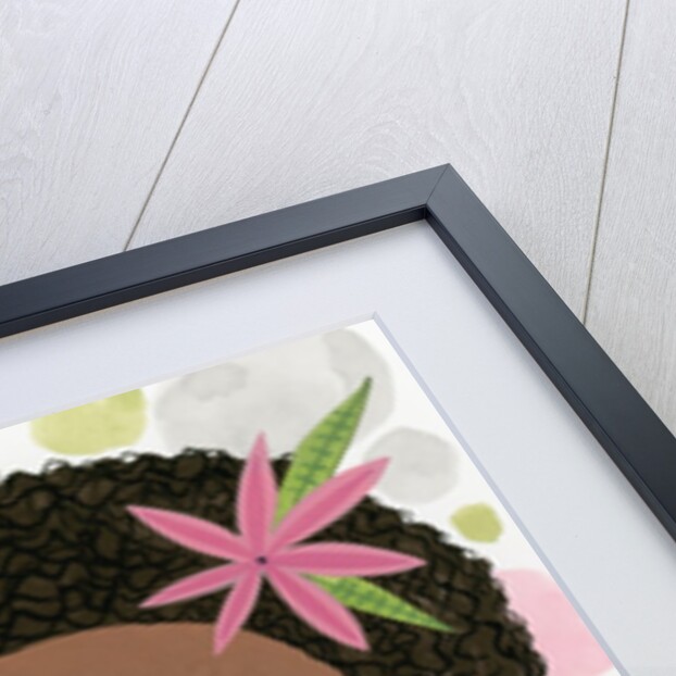 Woman with Hoop Earrings and a Pink Flower by Anonymous