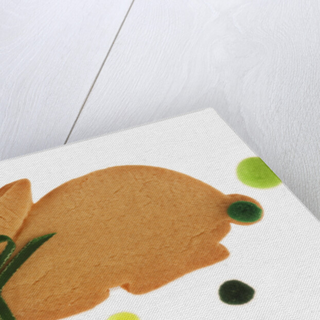 Bunny cookie with green pom-pom tail by Anonymous