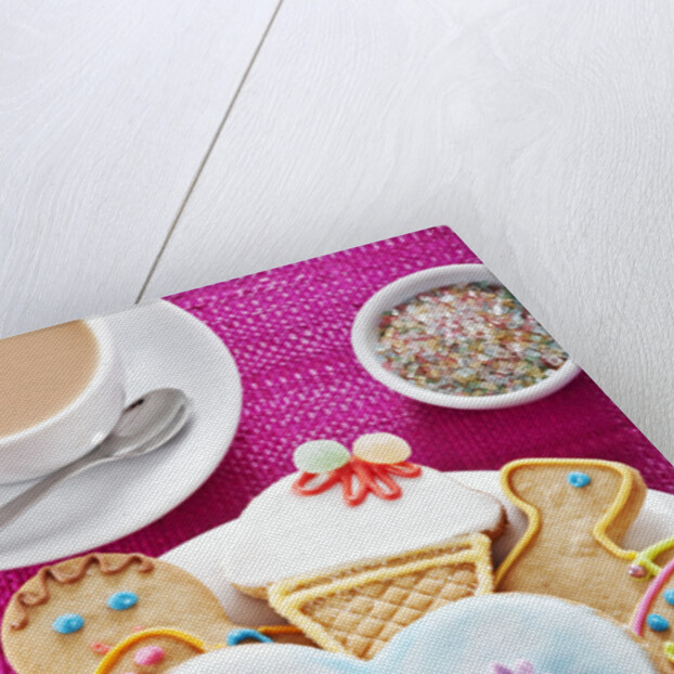 Iced and decorated holiday cookies by Anonymous