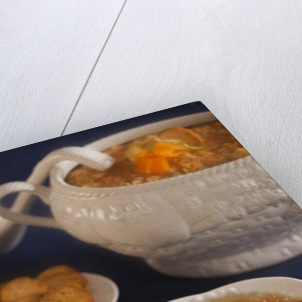 Vegetable soup in tureen by Anonymous