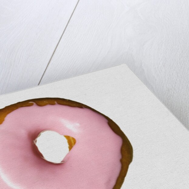 Donut with pink icing by Anonymous