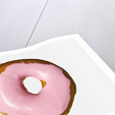 Donut with pink icing by Anonymous