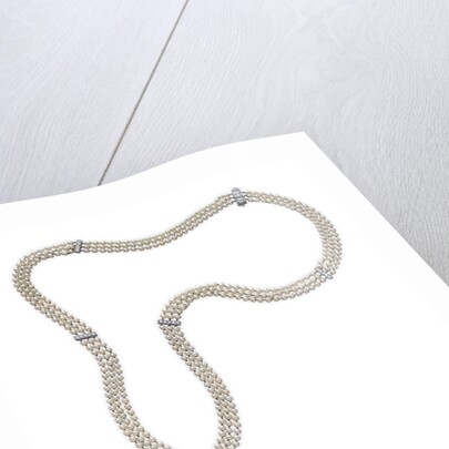 Art Deco pearl and diamond sautoir by Anonymous