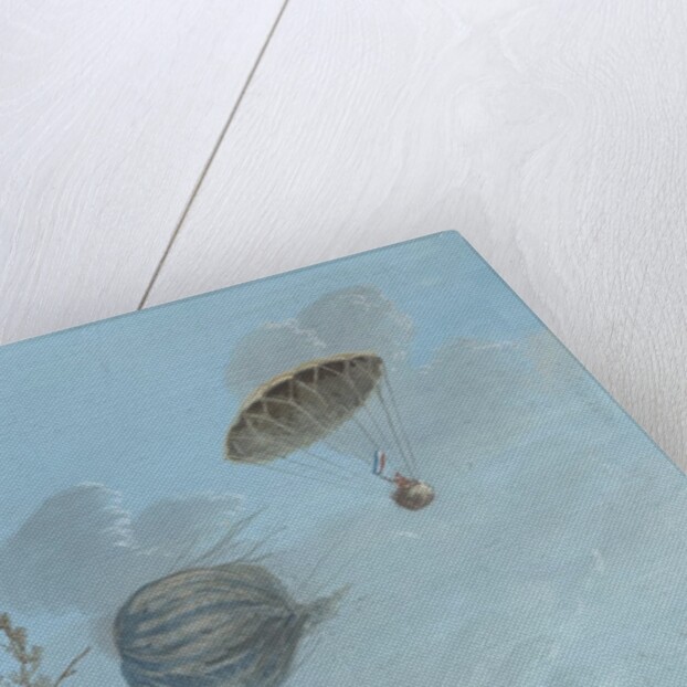 Andre-Jacques Garnerin descending in parachute by Anonymous