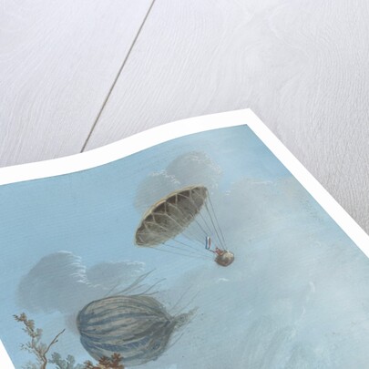 Andre-Jacques Garnerin descending in parachute by Anonymous